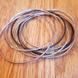 Gold, brass, silver, and gunmetal Bangles Bracelet